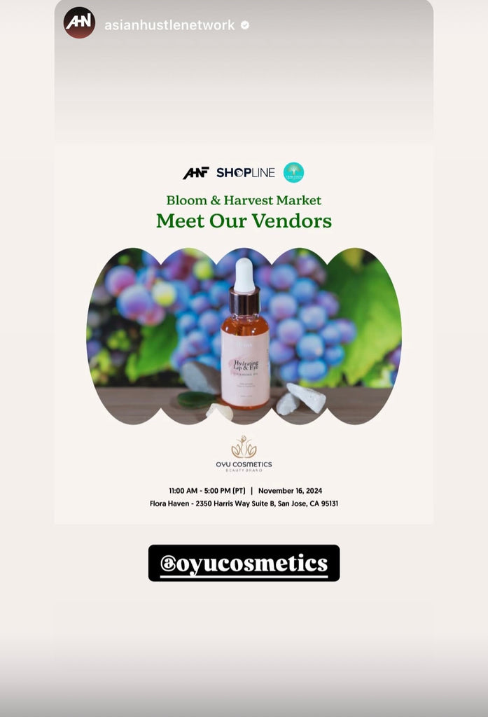 Oyu Cosmetics to Join the Bloom & Harvest Market on November 16!